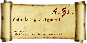 Ambrózy Zsigmond névjegykártya