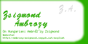 zsigmond ambrozy business card